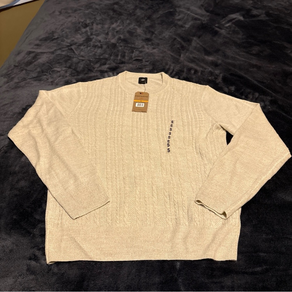 Dockers Men's Beige Crewneck Sweater